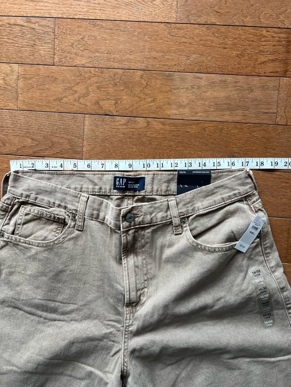 ❤️GAP HIGH RISE HORSESHOE BARREL JEAN-MUSHROOM-14/32 LONG-NWT❤️ - Picture 9 of 15